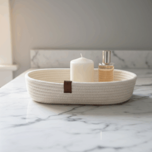 Cesta ovalada decorativa